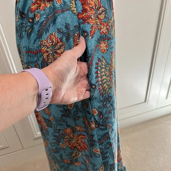 Band Of The Free Faux Wrap Maxi Dress Floral Boho‎ Peasant Romantic Cottagecore - Picture 5 of 12